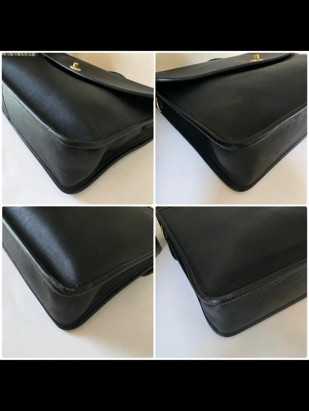 Coach Lexington Briefcase Messenger Bag Black Leather Laptop Work Bag